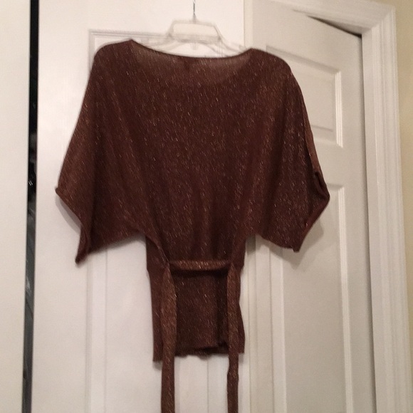 Women’s bronze glitter belted top sz S - Picture 3 of 5